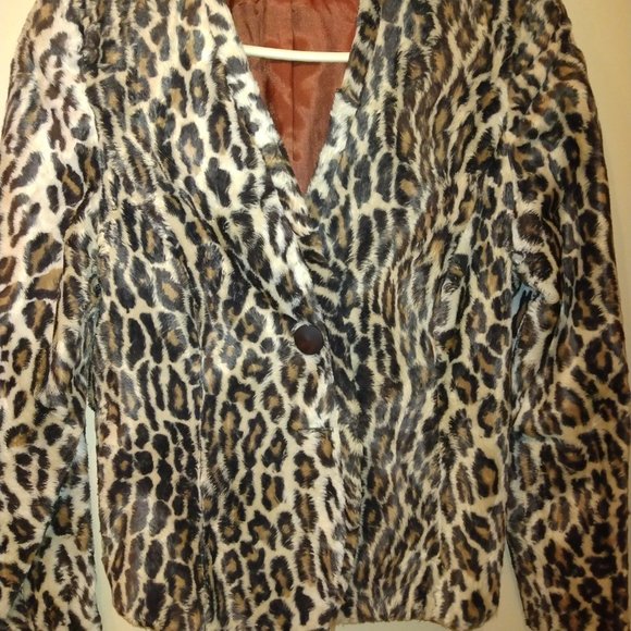 Jean Claude Poitras Bof cheetah print Blazer - Picture 3 of 7